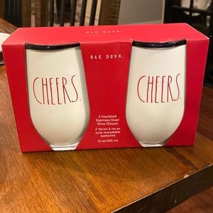 Rae Dunn stainless steel wine glasses set of 2